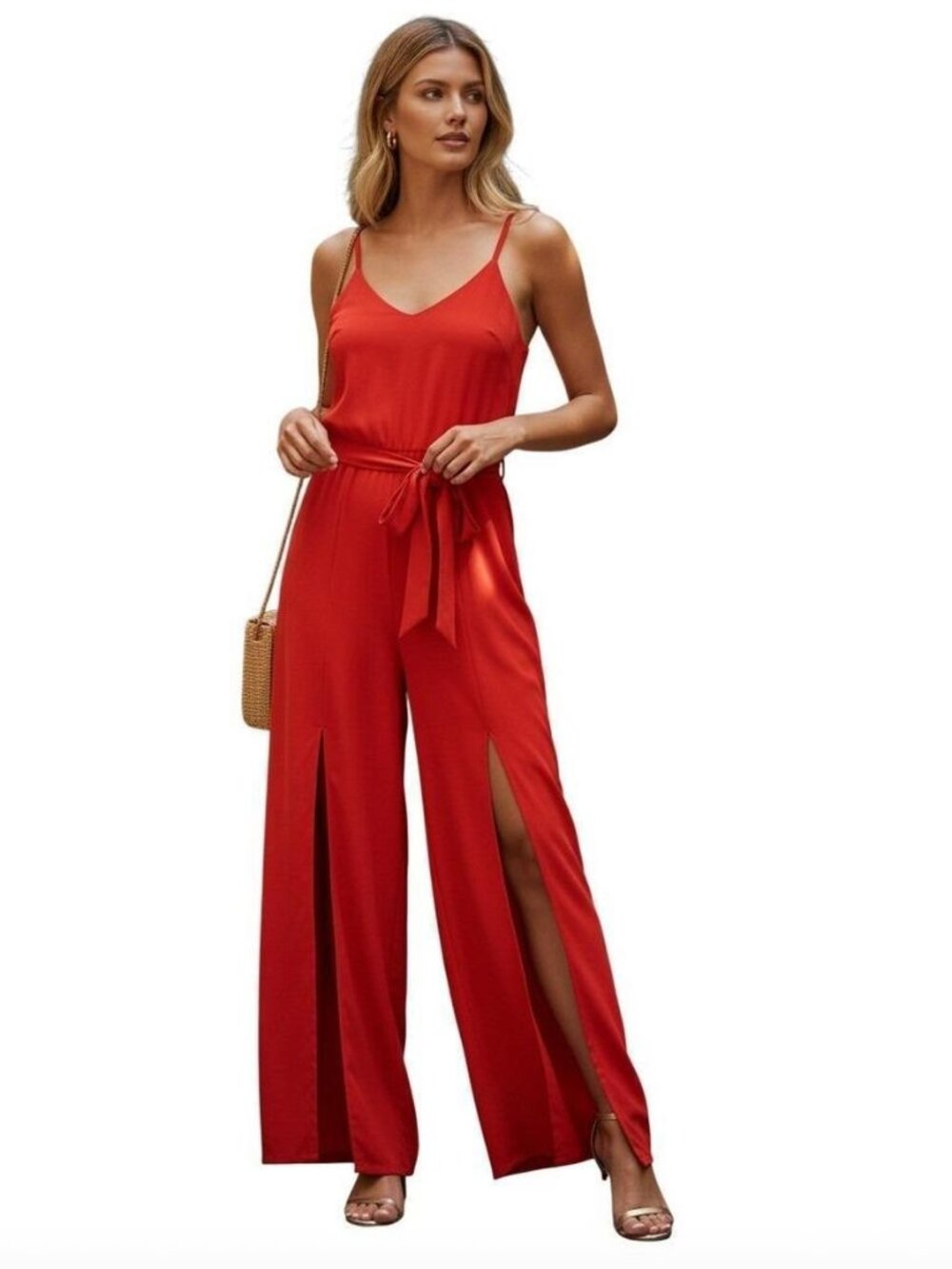 NWT Athleta It's a Wrap Red Wrap Romper UPF Women's Size 2
